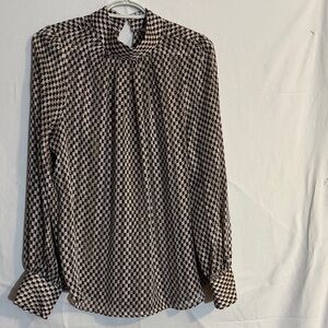 H&M Monochrome Checkered Blouse